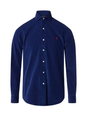 Polo Ralph Lauren Męska koszula sztruksowa Mężczyźni Regular Fit Bawełna niebieski jednolity,