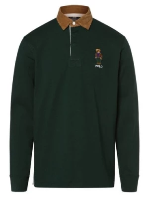 Polo Ralph Lauren Męska koszulka do rugby Mężczyźni Bawełna zielony jednolity,