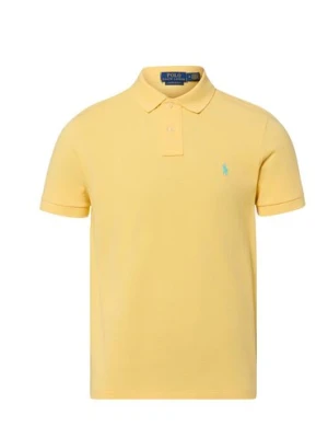 Polo Ralph Lauren Męska koszulka polo - Custom Slim Fit Mężczyźni Bawełna (100%) żółty jednolity,