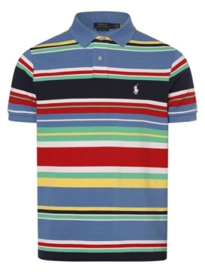 Polo Ralph Lauren Męska koszulka polo - Custom Slim Fit Mężczyźni Bawełna niebieski|wielokolorowy w paski,