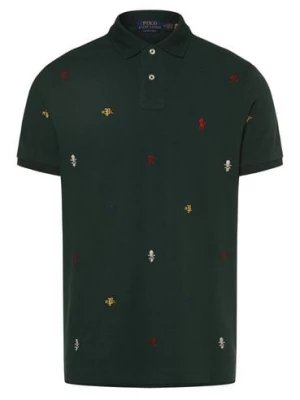 Polo Ralph Lauren Męska koszulka polo - Custom Slim Fit Mężczyźni Bawełna zielony jednolity,