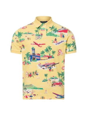 Polo Ralph Lauren Męska koszulka polo - Custom Slim Fit Mężczyźni Bawełna żółty|wielokolorowy wzorzysty,