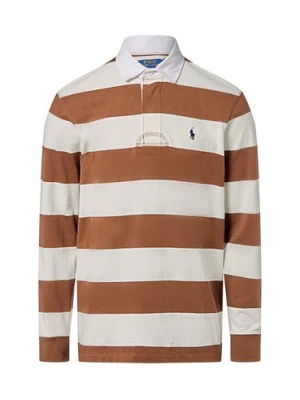Polo Ralph Lauren Męska koszulka polo Mężczyźni Bawełna brązowy|biały w paski,