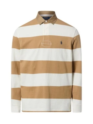 Polo Ralph Lauren Męska koszulka polo Mężczyźni Bawełna brązowy|biały w paski,