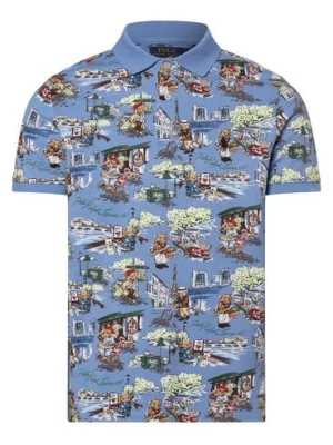 Polo Ralph Lauren Męska koszulka polo Mężczyźni Bawełna niebieski|wielokolorowy wzorzysty,