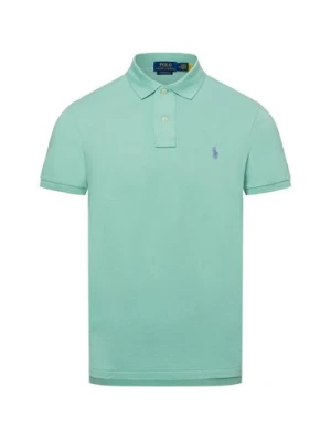 Polo Ralph Lauren Męska koszulka polo Mężczyźni Bawełna zielony jednolity,