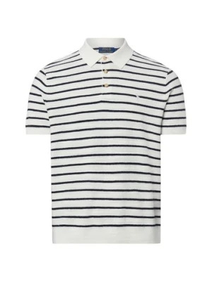 Polo Ralph Lauren Męska koszulka polo z cienkiej dzianiny Mężczyźni Bawełna biały,