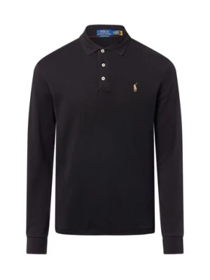 Polo Ralph Lauren Męska koszulka polo z długim rękawem Mężczyźni Bawełna czarny jednolity,