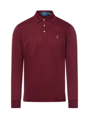 Polo Ralph Lauren Męska koszulka polo z długim rękawem Mężczyźni Bawełna czerwony jednolity,