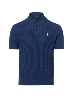 Polo Ralph Lauren Męska koszulka polo z dzianiny Mężczyźni Bawełna niebieski,