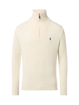 Polo Ralph Lauren Męska koszulka z dzianiny Mężczyźni Wełna biały jednolity,