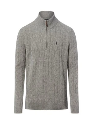Polo Ralph Lauren Męska koszulka z dzianiny z zawartością kaszmiru Mężczyźni Wełna szary marmurkowy,