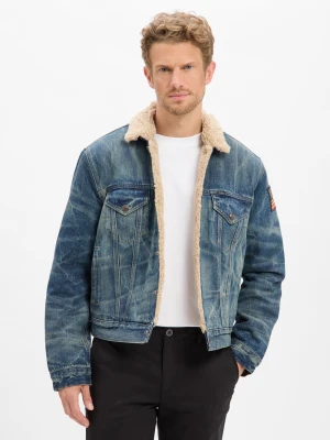 Polo Ralph Lauren Męska kurtka dżinsowa Mężczyźni Bawełna niebieski jednolity,