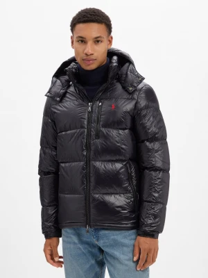 Polo Ralph Lauren Męska kurtka puchowa Mężczyźni Puch czarny jednolity,