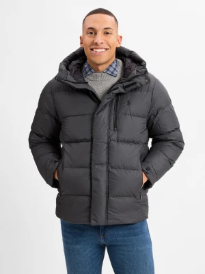 Polo Ralph Lauren Męska kurtka puchowa Mężczyźni Sztuczne włókno szary jednolity,