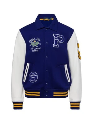 Polo Ralph Lauren Męska kurtka uniwersytecka Mężczyźni niebieski jednolity,
