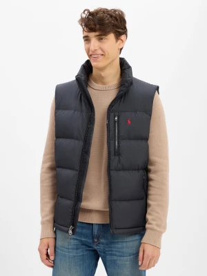 Polo Ralph Lauren Męska pikowana kamizelka puchowa Mężczyźni czarny jednolity,