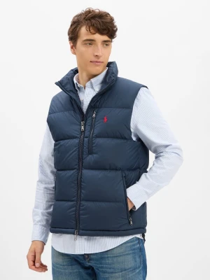 Polo Ralph Lauren Męska pikowana kamizelka puchowa Mężczyźni niebieski jednolity,