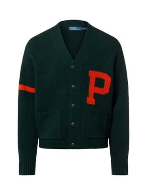 Polo Ralph Lauren Męski kardigan Mężczyźni Wełna zielony jednolity,