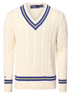 Polo Ralph Lauren Męski sweter Mężczyźni Bawełna biały jednolity,