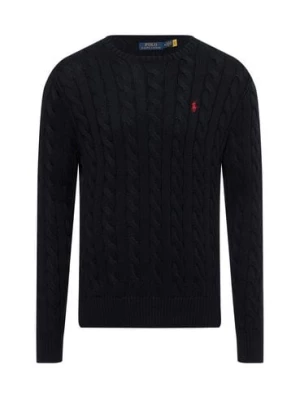 Polo Ralph Lauren Męski sweter Mężczyźni Bawełna niebieski jednolity,