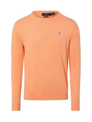 Polo Ralph Lauren Męski sweter z dzianiny Mężczyźni Bawełna (100%) pomarańczowy jednolity,