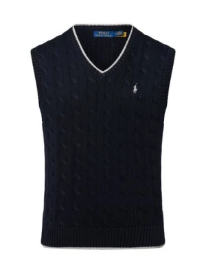 Polo Ralph Lauren Męski sweter z dzianiny Mężczyźni Bawełna niebieski jednolity,