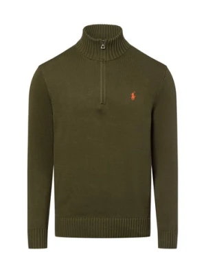 Polo Ralph Lauren Męski sweter z dzianiny Mężczyźni Bawełna zielony jednolity,