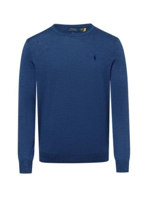 Polo Ralph Lauren Męski sweter z dzianiny Mężczyźni drobna dzianina niebieski marmurkowy,