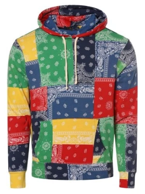 Polo Ralph Lauren Męski sweter z kapturem Mężczyźni Bawełna wielokolorowy wzorzysty,
