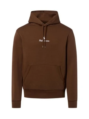 Polo Ralph Lauren Męski sweter z kapturem Mężczyźni brązowy jednolity,