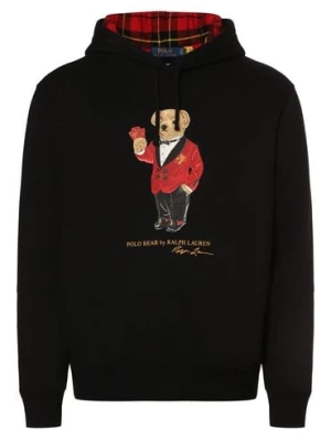 Polo Ralph Lauren Męski sweter z kapturem Mężczyźni czarny nadruk,