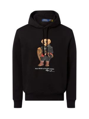 Polo Ralph Lauren Męski sweter z kapturem Mężczyźni czarny nadruk,