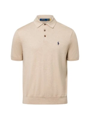 Polo Ralph Lauren Męski sweter z krótkim rękawem Mężczyźni Bawełna beżowy marmurkowy,