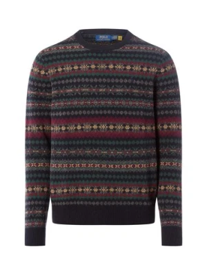 Polo Ralph Lauren Męski wełniany sweter Mężczyźni Wełna niebieski|wielokolorowy wzorzysty,