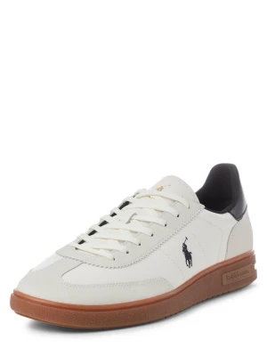 Polo Ralph Lauren Męskie buty sportowe z zawartością skóry - Bedford Mężczyźni skóra biały jednolity,