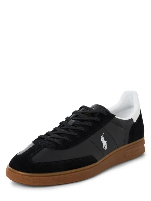 Polo Ralph Lauren Męskie buty sportowe z zawartością skóry - Bedford Mężczyźni skóra czarny|biały jednolity,