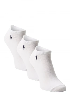 Polo Ralph Lauren Męskie skarpety do obuwia sportowego pakowane po 3 szt. Mężczyźni Bawełna biały jednolity,