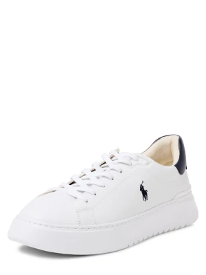 Polo Ralph Lauren Męskie skórzane buty sportowe - Rlite Court Mężczyźni skóra biały jednolity,