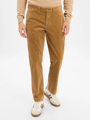 Polo Ralph Lauren Męskie spodnie sztruksowe - Bedford Mężczyźni Bawełna brązowy jednolity,