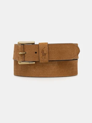 Polo Ralph Lauren pasek zamszowy kolor brązowy 405854526