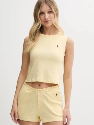 Polo Ralph Lauren piżama bawełniana damska kolor żółty bawełniana 4P0232