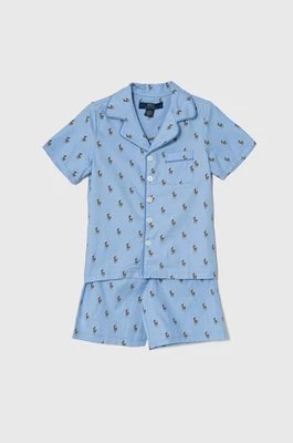 Polo Ralph Lauren piżama bawełniana dziecięca kolor niebieski wzorzysta