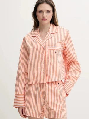 Polo Ralph Lauren piżama bawełniana kolor pomarańczowy bawełniana