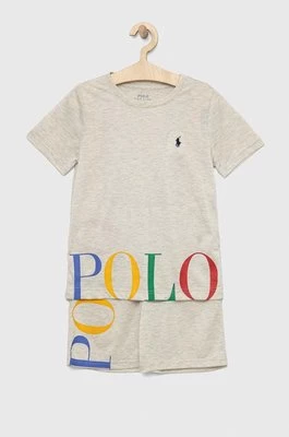 Polo Ralph Lauren piżama dziecięca kolor beżowy z nadrukiem