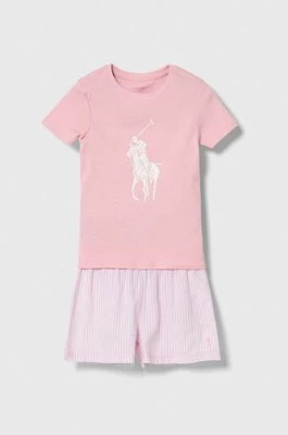 Polo Ralph Lauren piżama dziecięca kolor różowy wzorzysta
