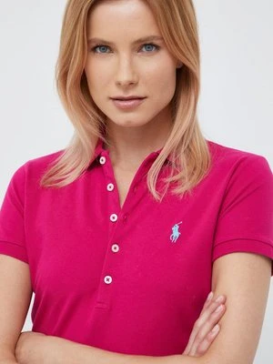 Polo Ralph Lauren polo 211870245034 damski kolor różowy z kołnierzykiem