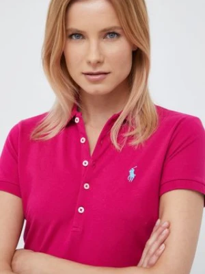 Polo Ralph Lauren polo 211870245034 damski kolor różowy z kołnierzykiem