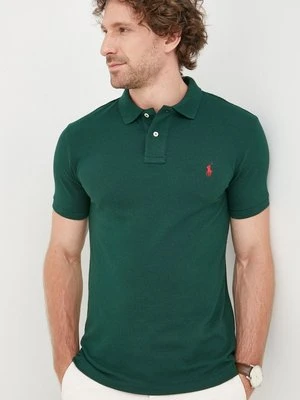 Polo Ralph Lauren polo bawełniane 710795080018 kolor zielony gładki