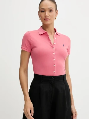 Polo Ralph Lauren polo bawełniane damski kolor pomarańczowy 211965095